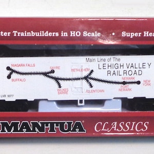 HO Scale New Old Stock - Mantua - "LeHigh Valley"(Route Map Design)" - 41 'Gekoelde Box Train Cars.