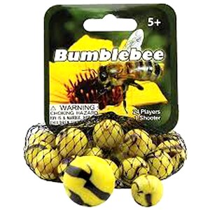 Set completo da 24 biglie BUMBLEBEE, incluso lanciatore e 2 espositori ad anello.