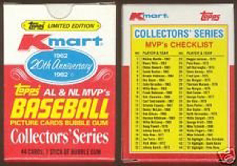 1982 Kmart Topps MVP Baseball Card Set Mint New in the Etsy