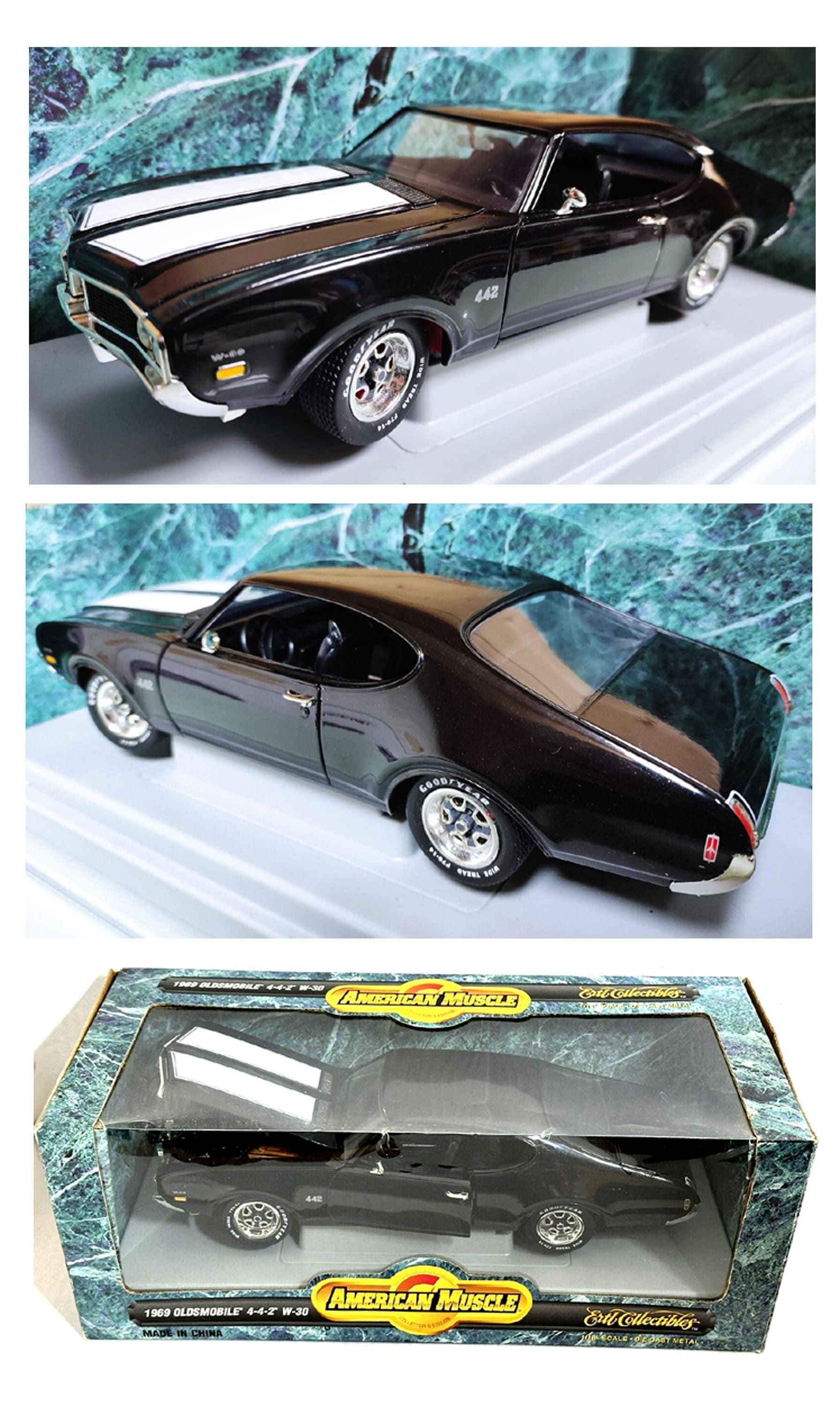 【一部予約販売】 Ertl Scale 1/18 1969 in Mint - Black - W30 4-4-2 Oldsmobile ミニカー