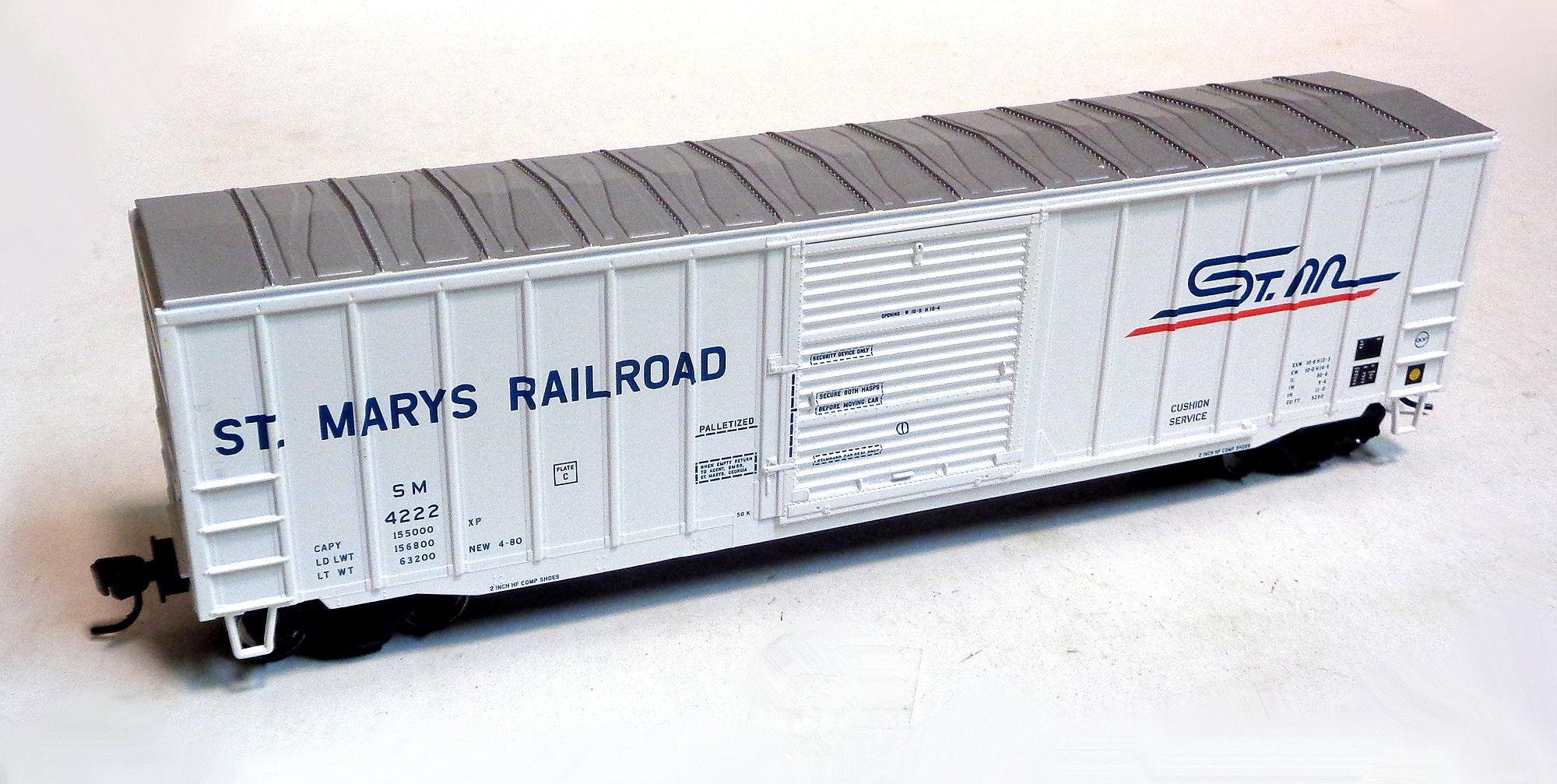 HO Scale used Atlas - "St Marys Railroad" 50' 6" Box train Car - Ex shape