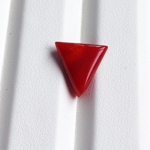 Natural Red Smooth Trillion Shape Coral, 3.25CT. Loose Gemstone, Jewelry Purpose,Ring Sizes  Red Coral, Precious Coral, Good Coral Gemstone