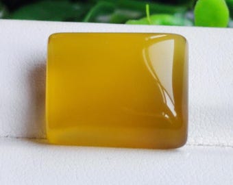 15 Carat Yemeni Zard Aqeeq Octogane Cabochon: Yellow Agate Carnelian Gemstone Size 16x13 mm
