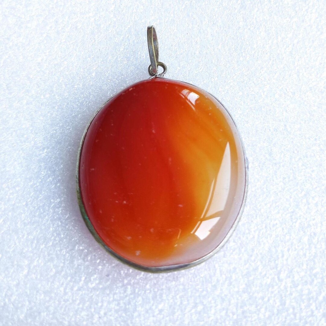 Biggest Size 42x32 Handmade Red Orange Agate Pendant: Silver Plated ... - Heaviest Ultraluxely Presente Pendants