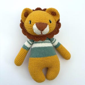 Crochet Lion Plush: Handmade Cotton Amigurumi Toy, Nursery Decor