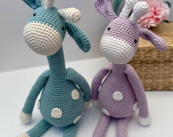 Gehäkelte Giraffe Plüschtier: Handgemachtes Baumwoll-Amigurumi-Spielzeug