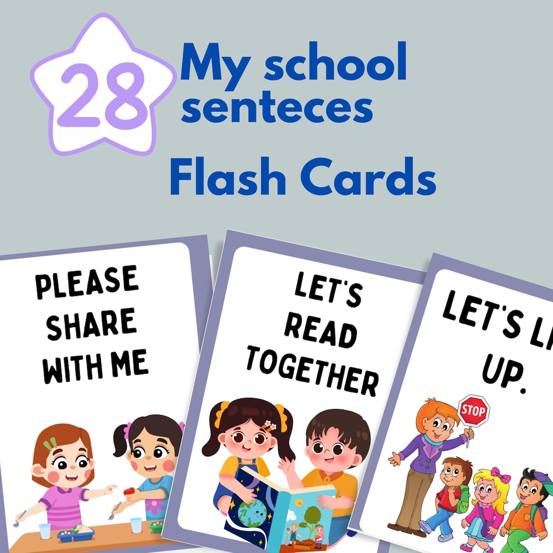 28 Daily School Sentences Flashcards | Printable Classroom Phrases ...