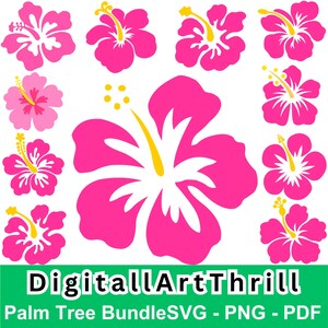 Hibiscus Svg, Hibiscus Flower Svg, Hibiscus Clip Art, Hawaiian Flower Svg, Flower Svg, Tropical Clip Art, Files for Cricut, Hawaii, DIGITAL