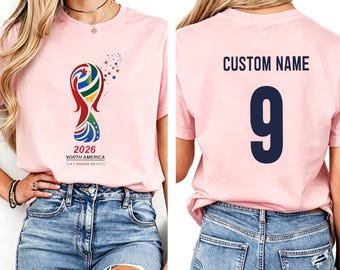 Custom 2026 America Soccer Shirt,Personalized USA Canada Mexico Football Jersey,Custom Name Number Soccer Tee,Personalized Football Gift