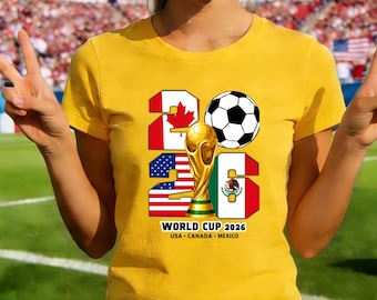 World Cup 2026 Soccer Host Cities T-Shirt,USA Canada Mexico Co-Host Nations Soccer Fan Tee,2026 Tournament Apparel,American Soccer Gift Top