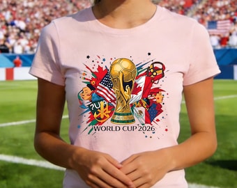 2026 World Cup Soccer Shirt,Football Graphic Tee,Golden Trophy Game Day Apparel For USA Canada Mexico Soccer Fans,Soccer tee for adult & kid