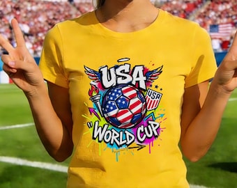 USA World Cup 2026 Shirt,World Cup 2026 Country Shirts,Game Day Outfit for Fans,Lightweight Cotton Football Cup Apparel,Sport Fan Tee