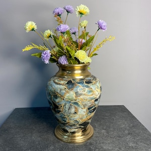 Elegant Multi-Color Gold-Finish Flower Vase | Handcrafted Aluminum & Iron Electroplated Décor Piece