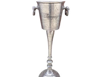 Engraved Aluminum Wine Cooler: Floor Standing Ice Bucket, Luxury Barware