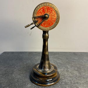 Brass Ship Telegraph Replica | Nautical Décor | Antique Finish Maritime Collectible on Wooden Base | Vintage Style Engine Order Telegraph