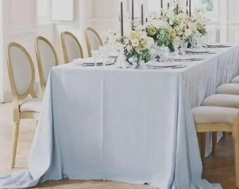 Sky Blue Rectangle Tablecloth, Custom Tablecloth, Rectangle Tablecloth, Round Tablecloth,Oval Tablecloth,Floral Tablecloth,Cotton Tablecloth