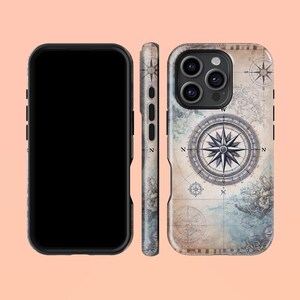 Vintage Kompass Telefon Fall Telefon 16 15 14 13 12 Pro Max MagSafe, Telefon Abdeckung für iPhone, Galaxy S25 S24 S23 S22 S21 FE Exquisite Geschenke Abdeckung