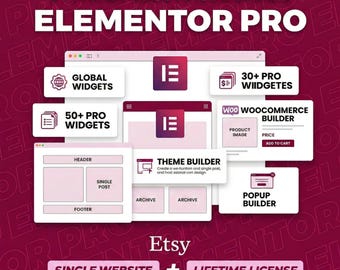 Elementor Pro WordPress Plugin – Original License Key, Auto Updates (Digital Download)