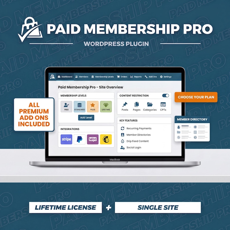 Paid Membership Pro WordPress Plugin – Lifetime Access, Features (Digital Download) image 2