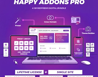 Happy Addons Pro: Elementor Widget Extension with Lifetime License (Digital Download)