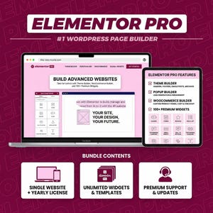 Elementor Pro WordPress-plugin – Original licensnyckel, automatiska uppdateringar (digital nedladdning) bild 4