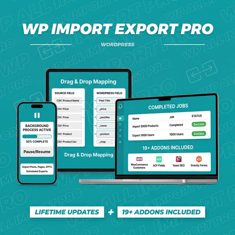 WP All Import Export Pro WordPress Plugin, Lifetime License (Digital Download) image 2