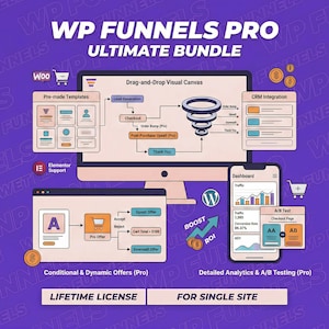 WP Funnels WordPress Sales Funnel Builder, Landing Page Plugin (Digital Download)