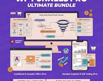 WP Funnels WordPress Sales Funnel Builder, Landing Page Plugin (Digital Download)