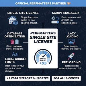 Perfmatters WordPress Plugin – Speed Optimization, License Key, Auto Updates (Digital Downloads) image 3