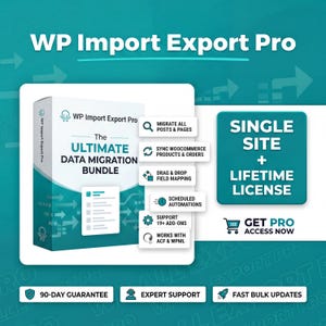 Wtyczka WordPress WP All Import Export Pro, licencja dożywotnia (pobieranie cyfrowe)