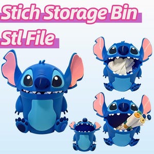 Stich Storage Bin Stl File, Stl File For 3D Printing ,  Home Decor Stl , Storage Stl , For Kid Room , Room Decor Stl