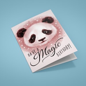 Jolie carte d'anniversaire de panda pour enfants - téléchargement immédiat
