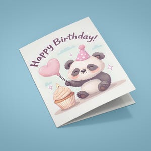 Cartão de Feliz Aniversário Panda