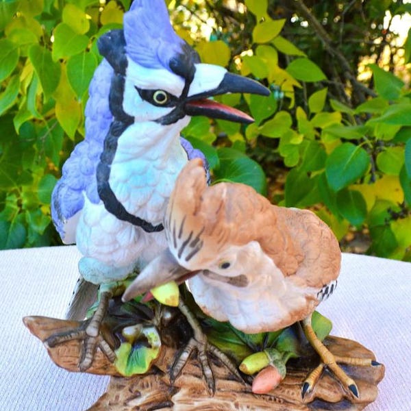 Decantador de whisky Blue Jay de los años 70, figura de pájaro vintage para bar - Colores vibrantes y detalles increíbles - Cócteles - Decoración para la cueva del hombre