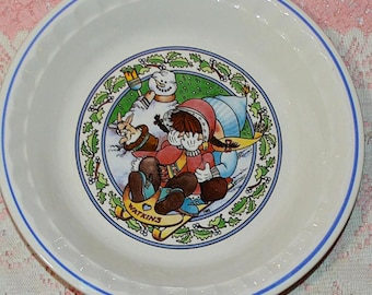 Country Kids Collectors Recipe Plate "Snow Magic" Watkins Inc-Pie Plate Fireside French Apple Pie Recipe on Back Watkins- Baking Cooking Pan