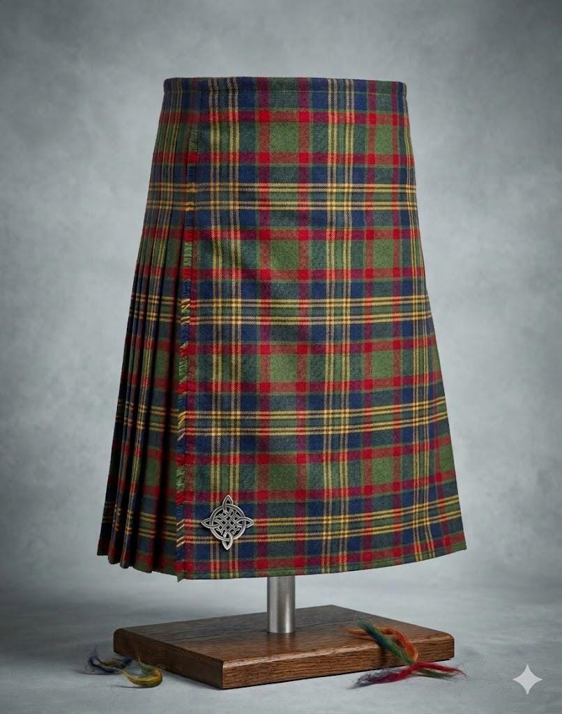County Cork Tartan Kilt - Handmade Heavy Weight Acrylic Wool, Leather Straps