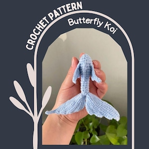 Schmetterling Koi Häkelanleitung, Koi Karpfen Amigurumi Anleitung, Fisch Stofftier Anleitung, schnelles blaues Karpfen Spielzeug, kleines Kuscheltier, Glücksgeschenk