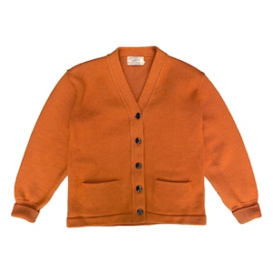 Vintage 1940s-50s Wool Cardigan — Burnt Orange — Jack Frost Utah Woolen Mills