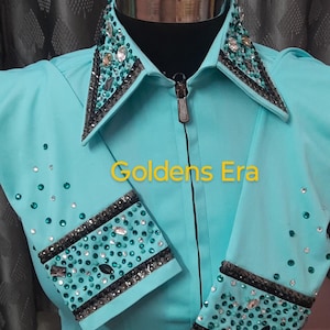 Combo Turquoise Color Western Show Shirt and Pad