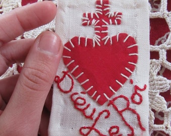 Dieu Le Roi Sacred Heart Badge Hand Embroidered