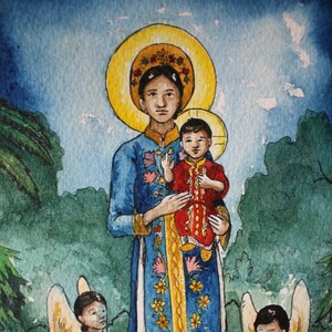 Custom Saint watercolor painting choose your saint image 2