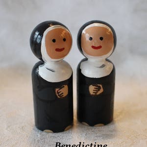 Catholic Nun Peg Doll Choose One Benedictine, Carmelite, Dominican 2 1/4 Small Size image 8