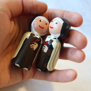 Catholic Nun Peg Doll - Choose One - Benedictine, Carmelite, Dominican - 2 1/4" Small Size - Etsy