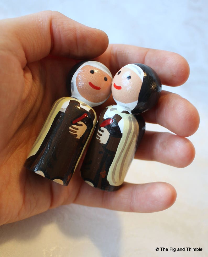 Catholic Nun Peg Doll Choose One Benedictine, Carmelite, Dominican 2 1/4 Small Size image 5