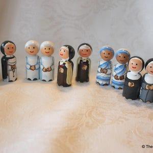 Catholic Nun Peg Doll Choose One Benedictine, Carmelite, Dominican 2 1/4 Small Size image 10