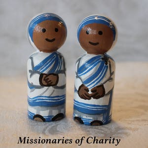 Catholic Nun Peg Doll Choose One Benedictine, Carmelite, Dominican 2 1/4 Small Size image 4