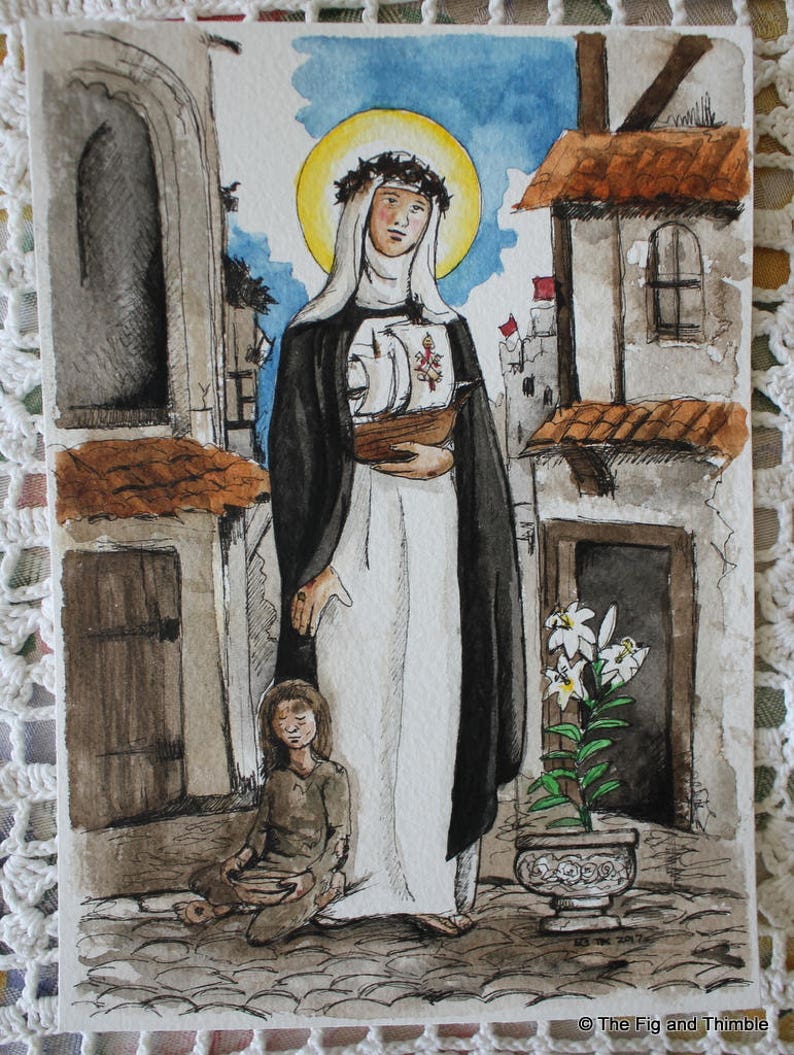 Custom Saint watercolor painting choose your saint image 8