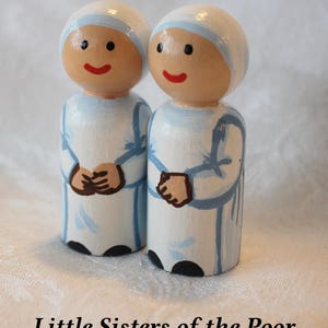 Catholic Nun Peg Doll Choose One Benedictine, Carmelite, Dominican 2 1/4 Small Size image 6