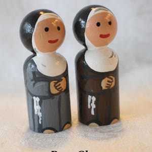 Catholic Nun Peg Doll Choose One Benedictine, Carmelite, Dominican 2 1/4 Small Size image 2