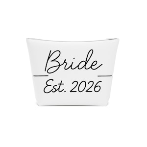 Borsa in cotone "Sposa 2026", pochette per il trucco da sposa, beauty case per la sposa, regalo di addio al nubilato, astuccio con cerniera, organizer da viaggio personalizzato